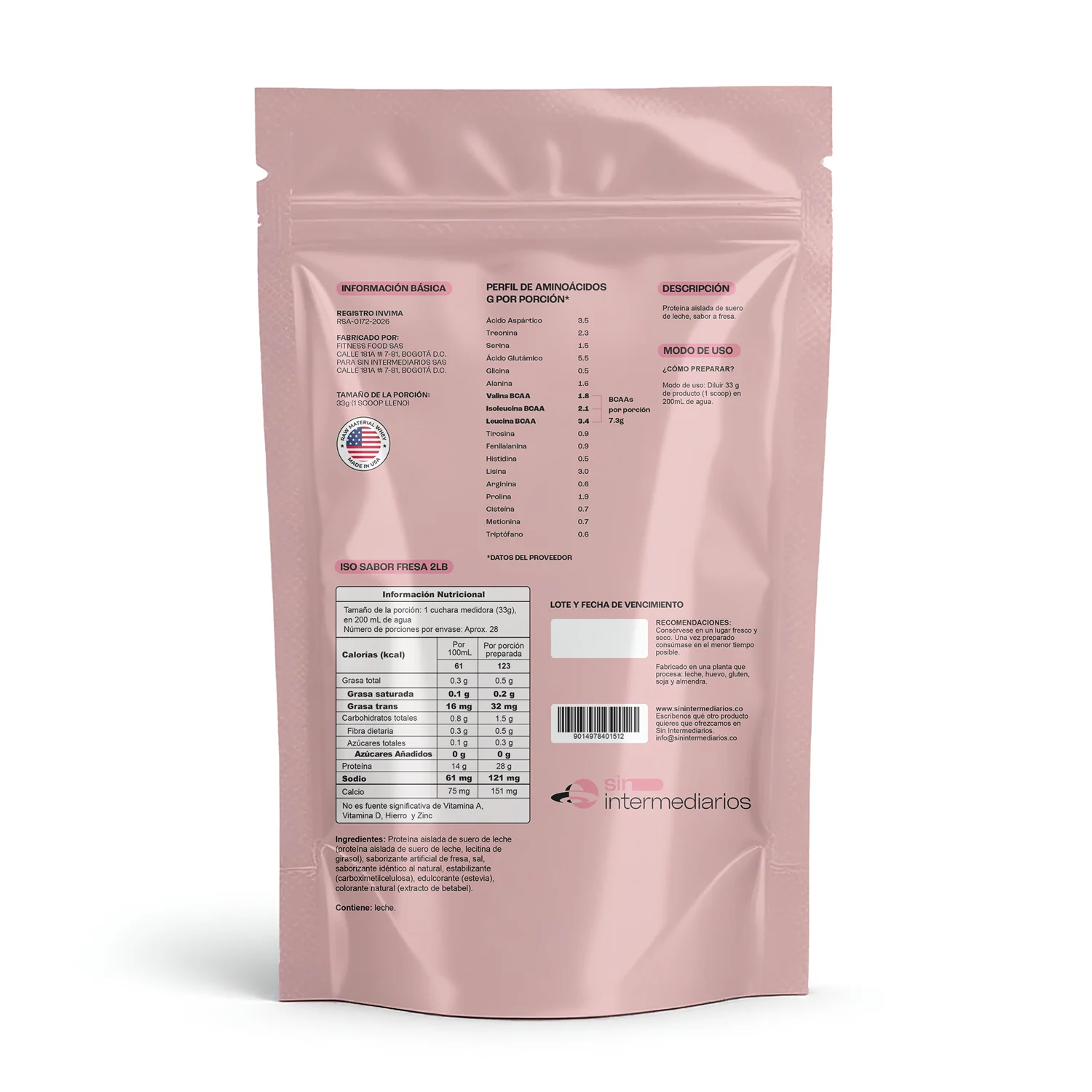 Proteína Aislada ISO - Fresa - Image 4
